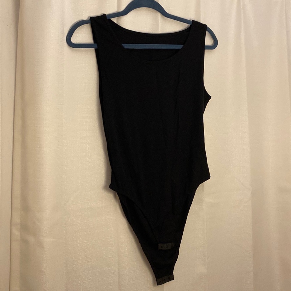 Black ribbed bodysuit